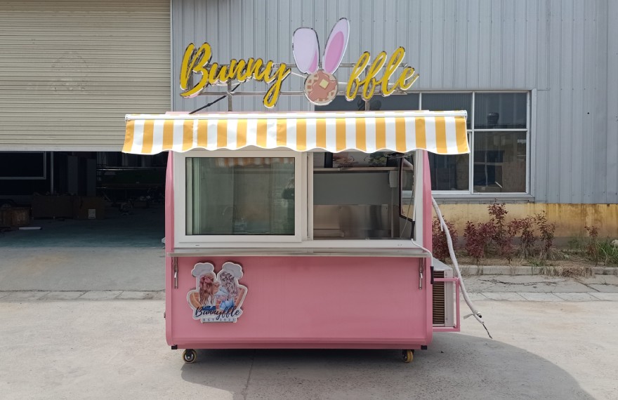 7ft small waffle and ice cream food kiosk for sale